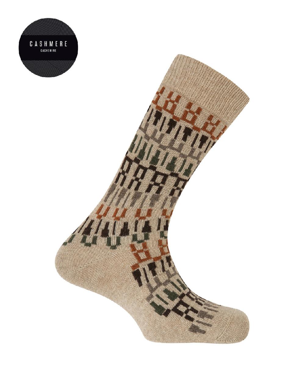 punto blanco Calcetines de cashmere/lana - cenefa