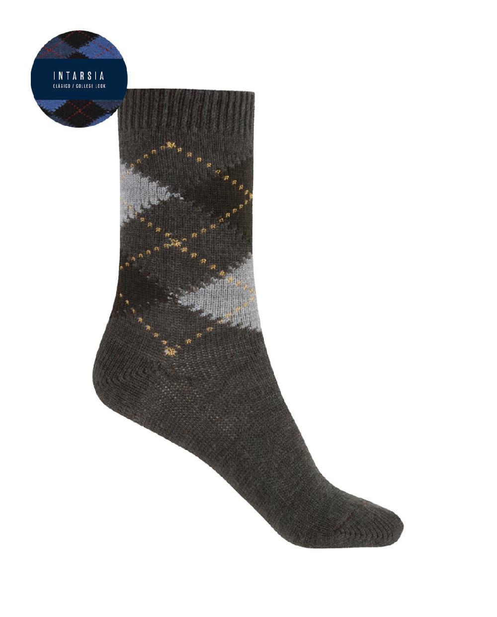 punto blanco Calcetines de orlón con intarsia