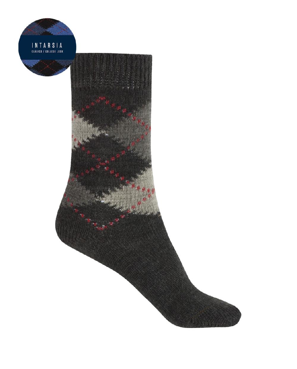 punto blanco Calcetines de orlón con intarsia