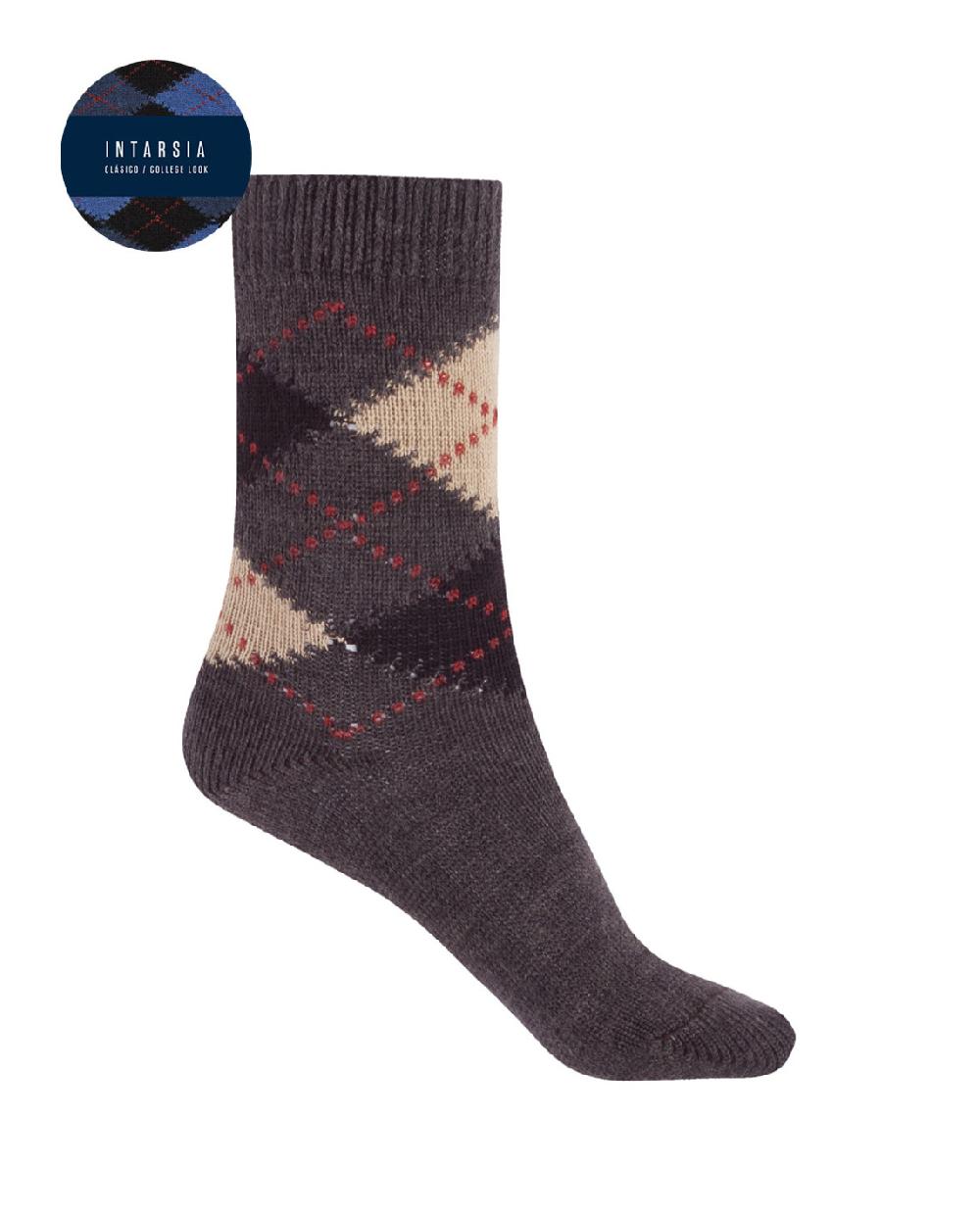 punto blanco Calcetines de orlón con intarsia