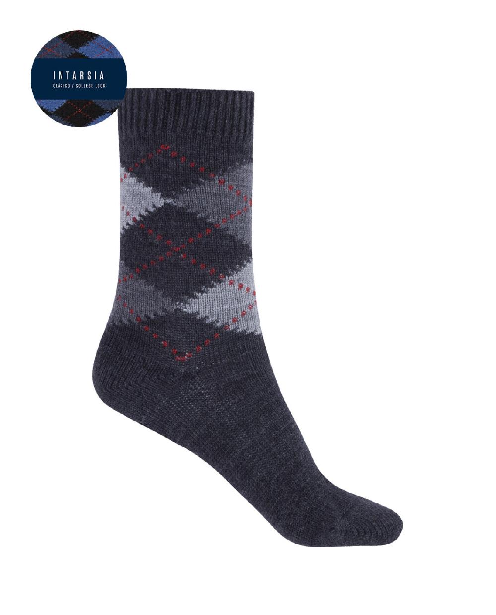 punto blanco Calcetines de orlón con intarsia