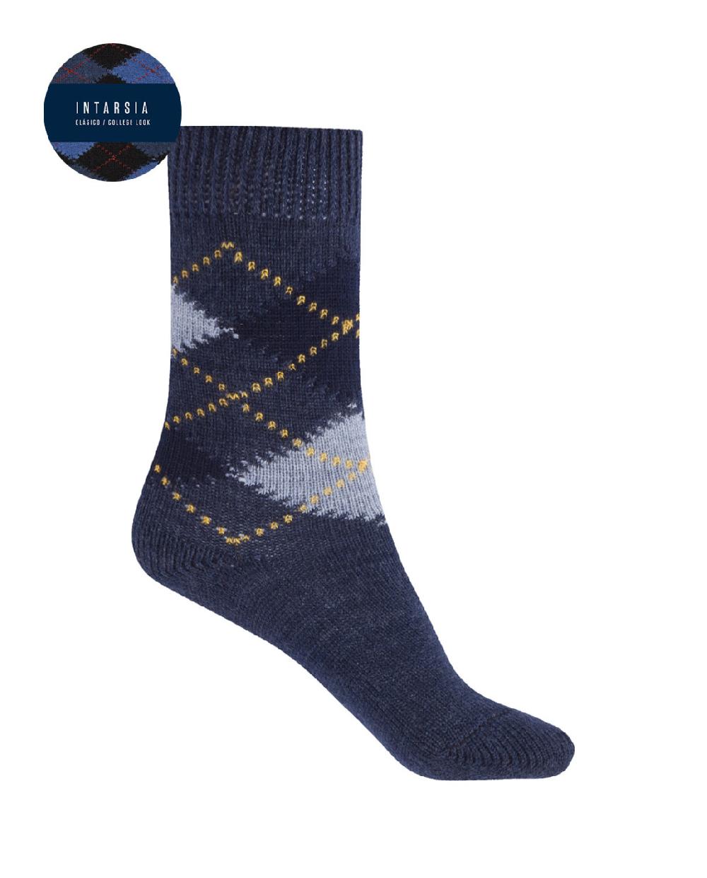 punto blanco Calcetines de orlón con intarsia