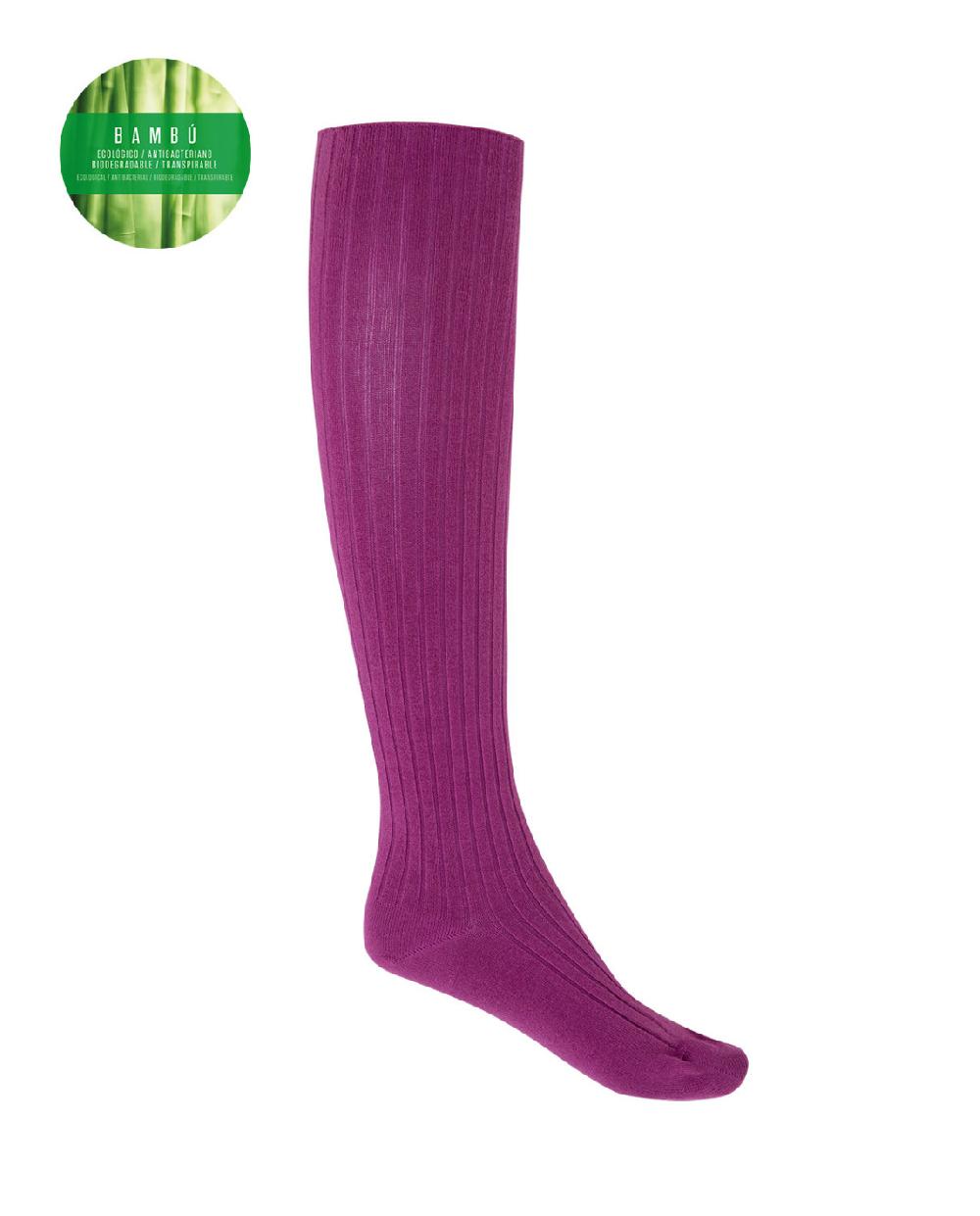 punto blanco Calcetines de Rich bambú de canalé