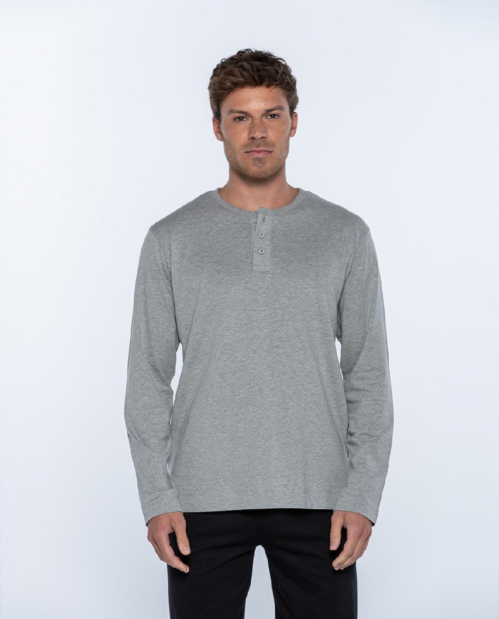 punto blanco Camiseta cuello con botones Basix