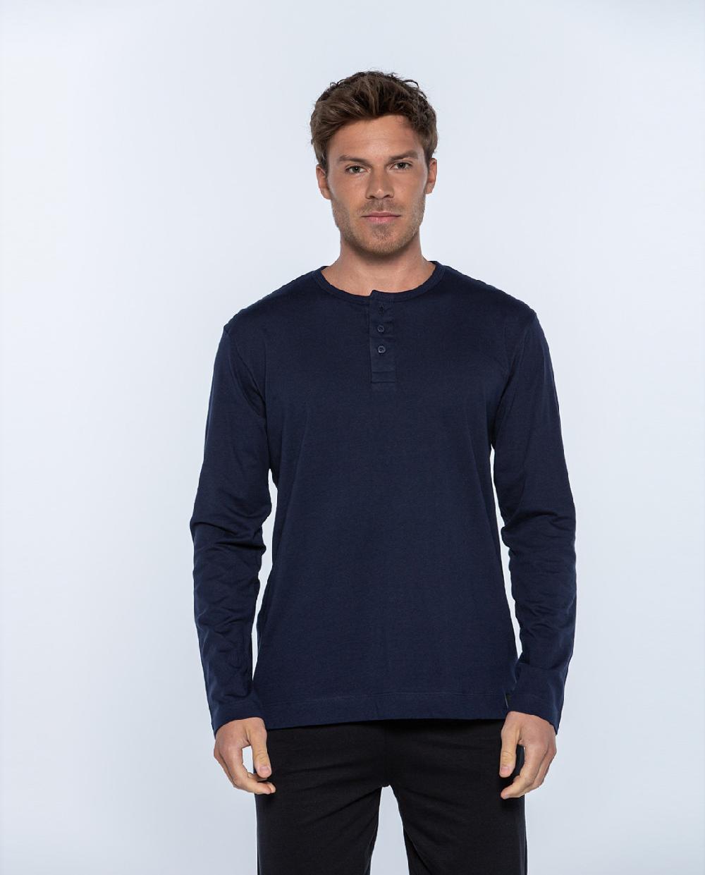 punto blanco Camiseta cuello con botones Basix