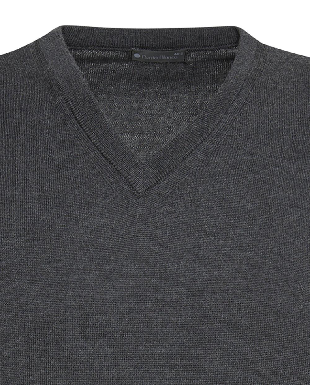 Punto Blanco Chaleco Cuello Pico Lana Merino