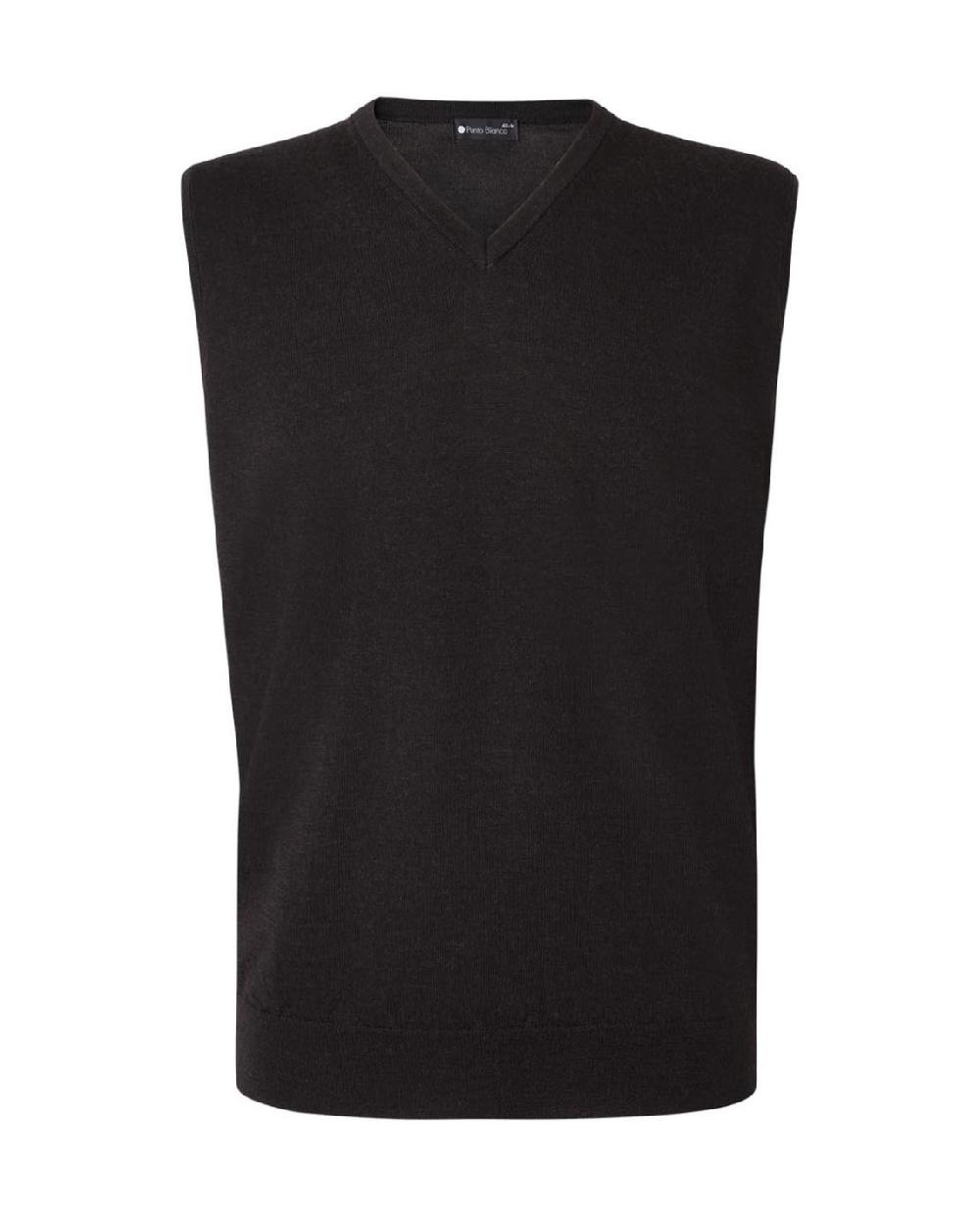 punto blanco Chaleco cuello pico lana merino