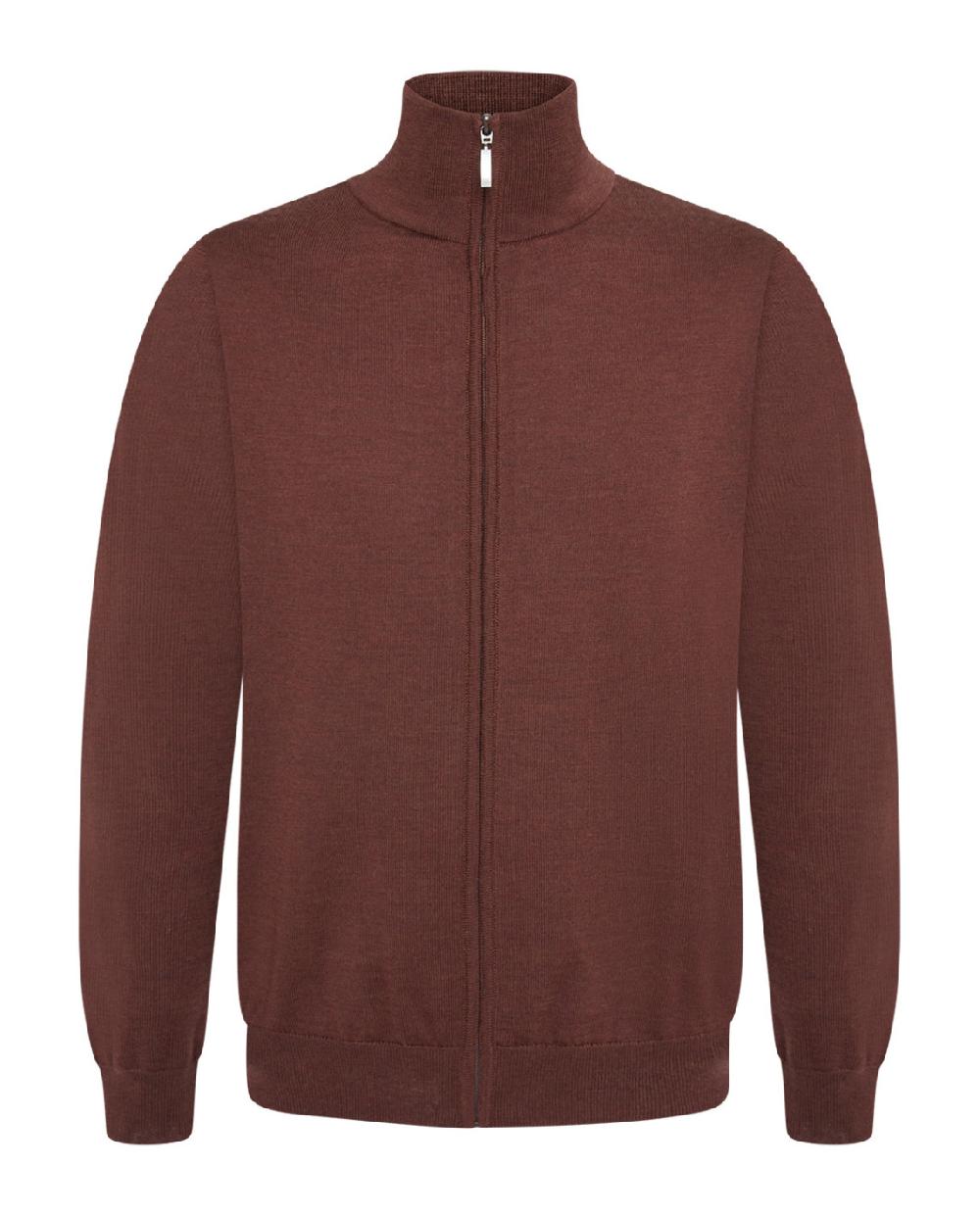 punto blanco Chaqueta con cremallera lana merino