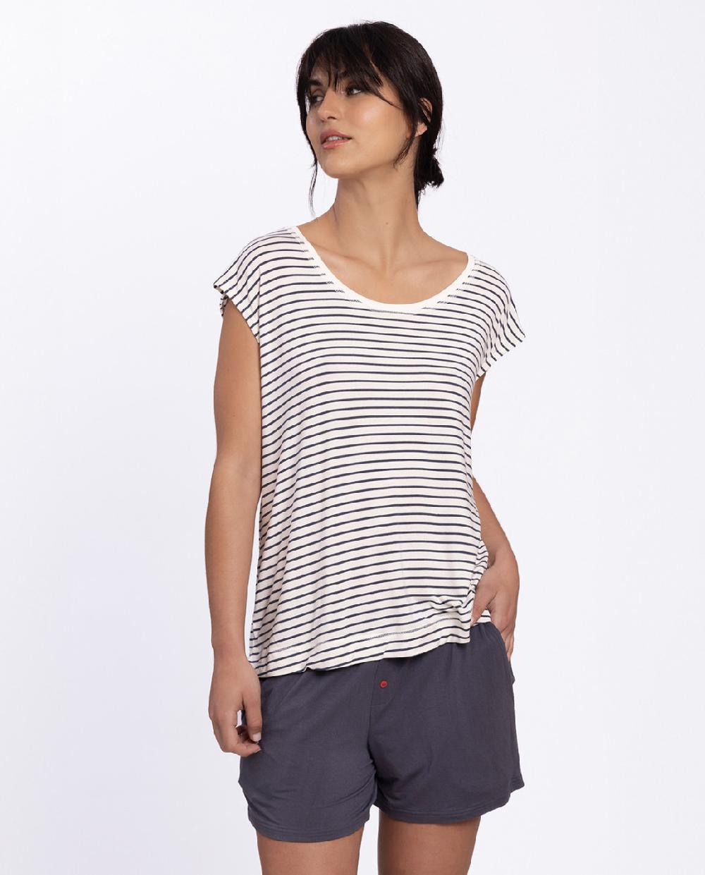 punto blanco Conjunto corto de rayas Nautic