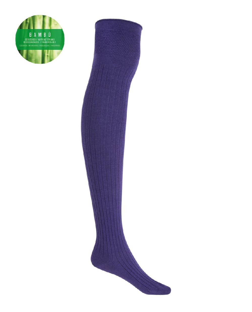 punto blanco High Knee de Rich bambú de canalé