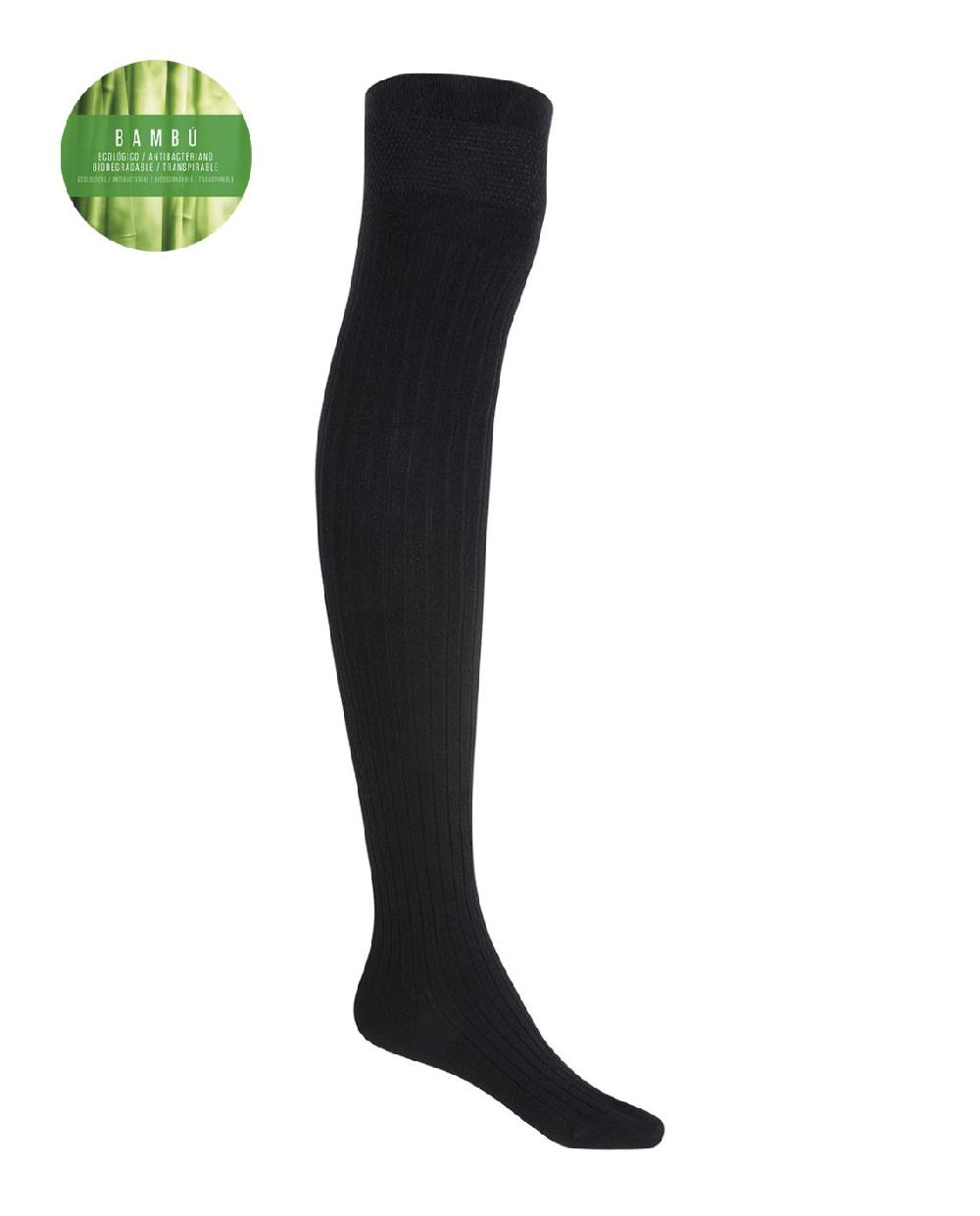 punto blanco High Knee de Rich bambú de canalé