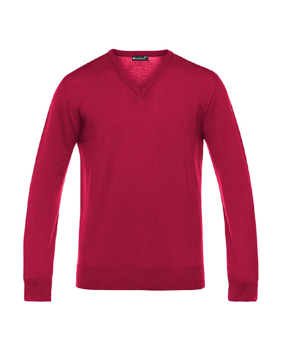 punto blanco Jersey cuello pico lana merino