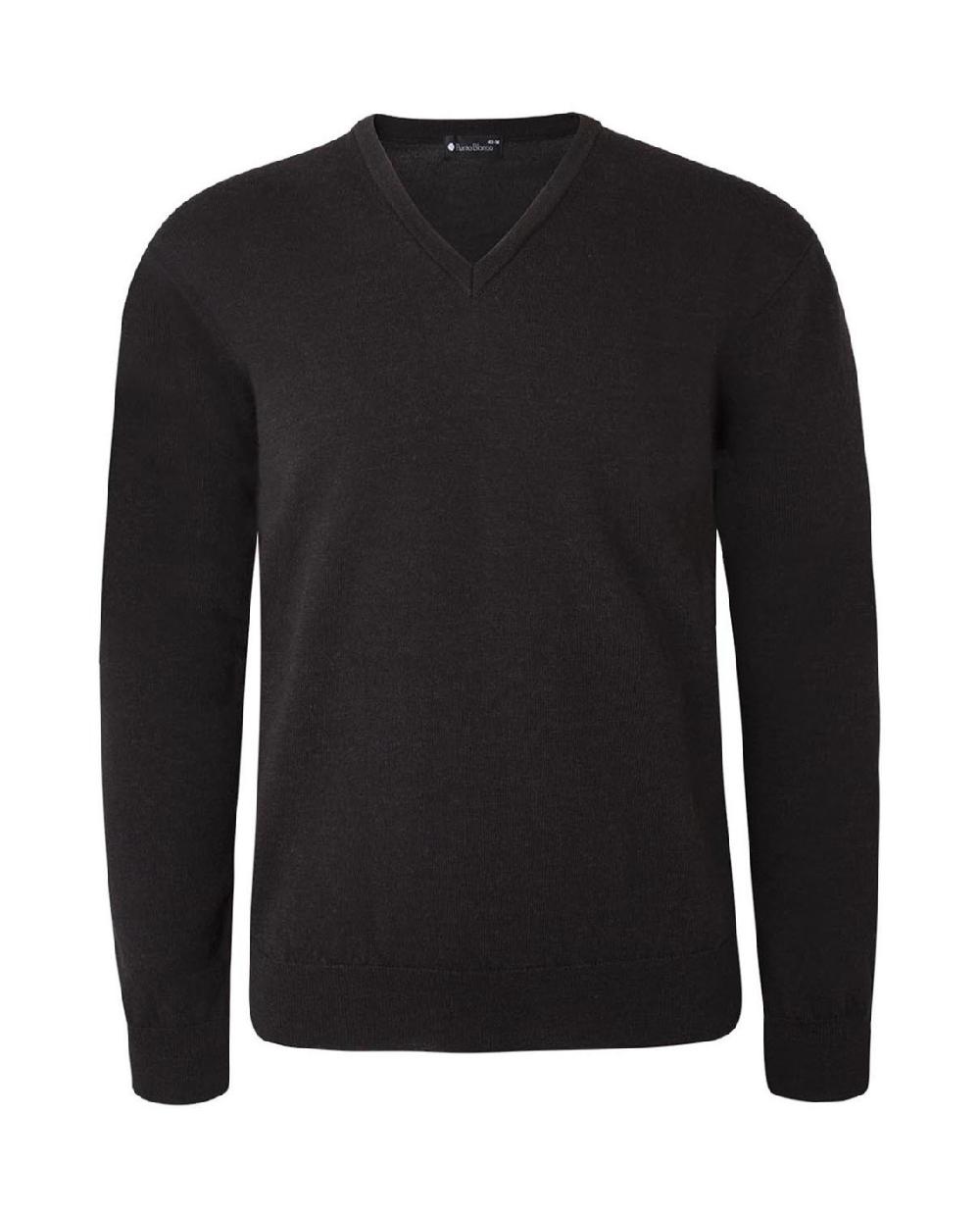 punto blanco Jersey cuello pico lana merino