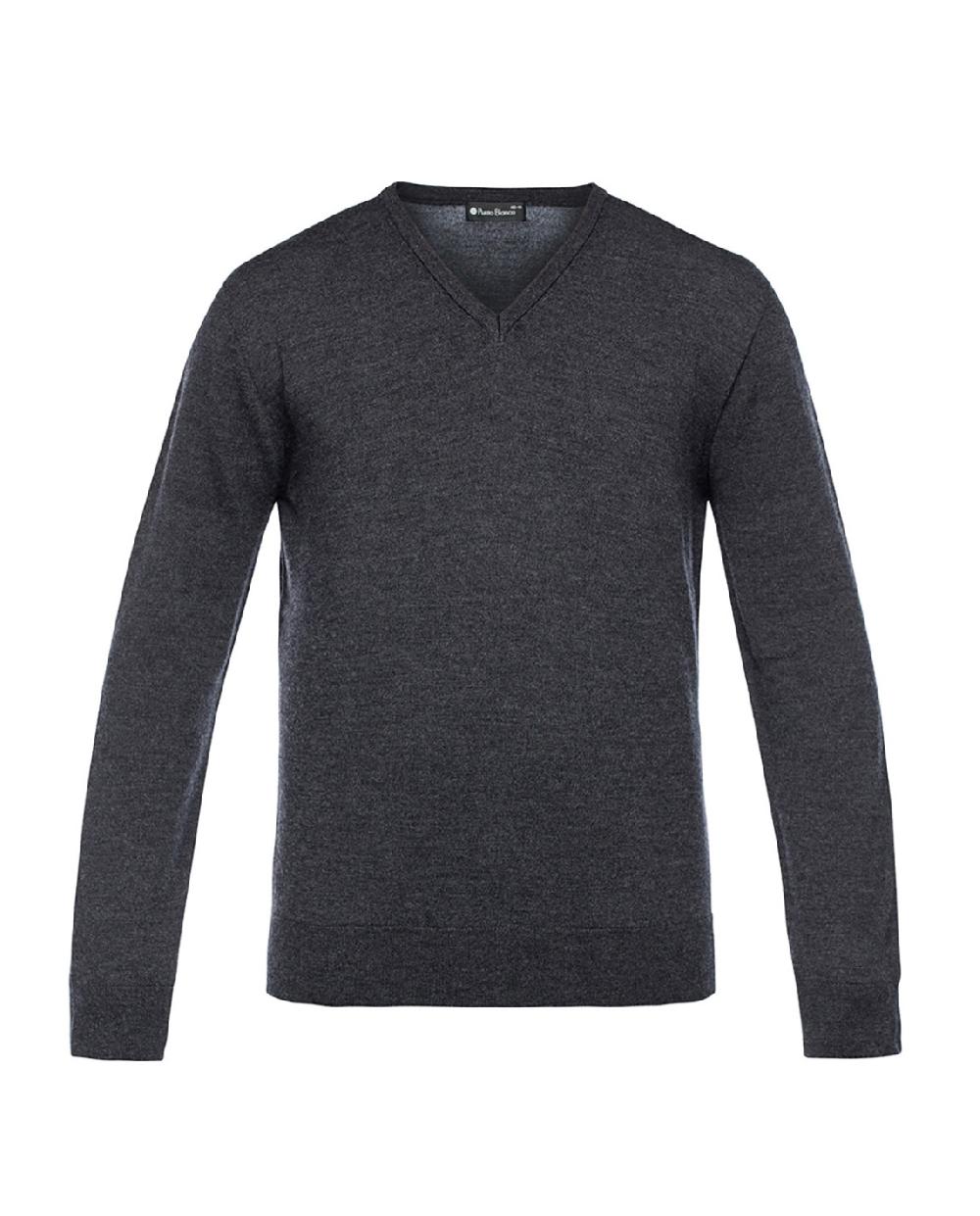 punto blanco Jersey cuello pico lana merino