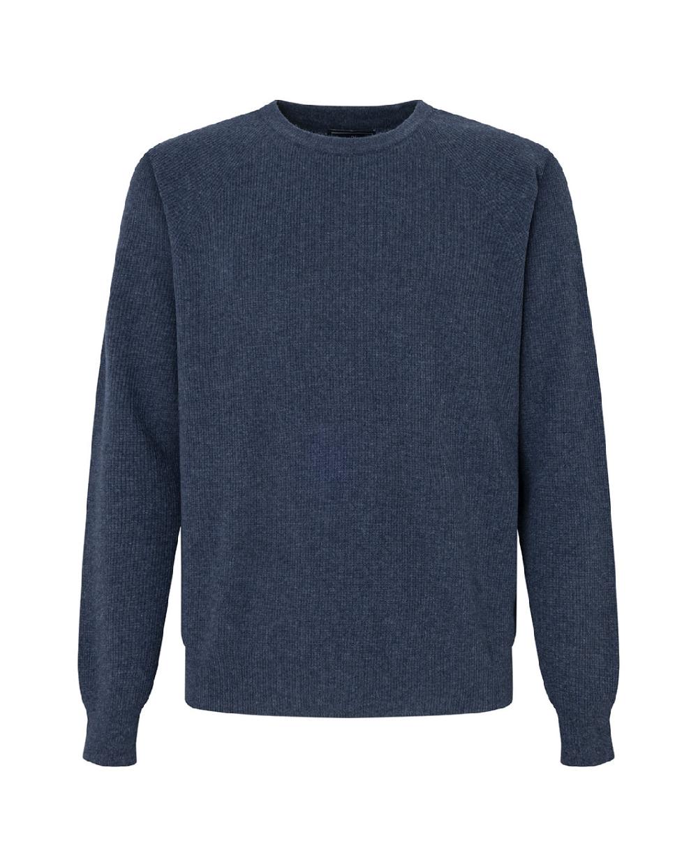 punto blanco Jersey cuello redondo lana merino