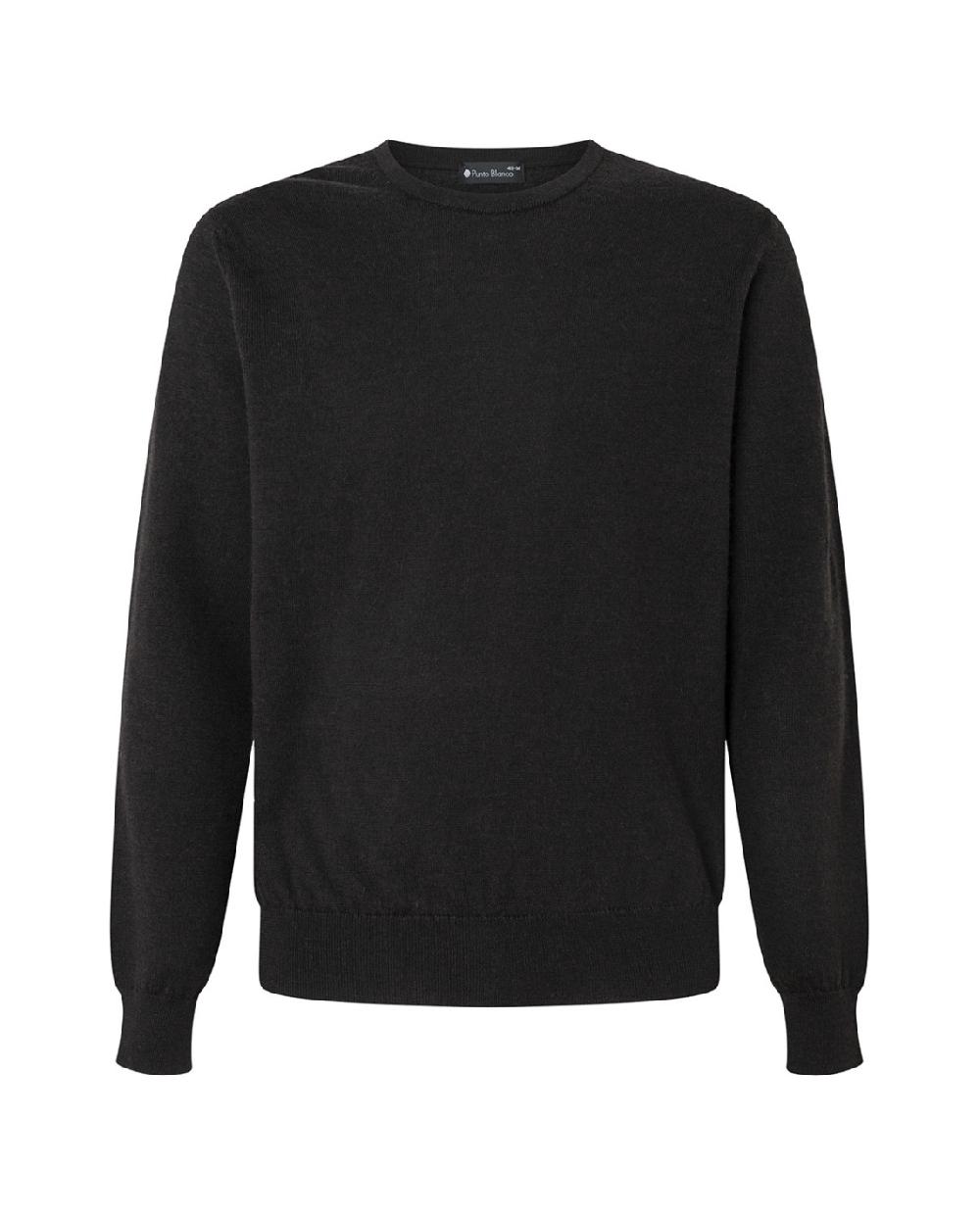 punto blanco Jersey cuello redondo lana merino