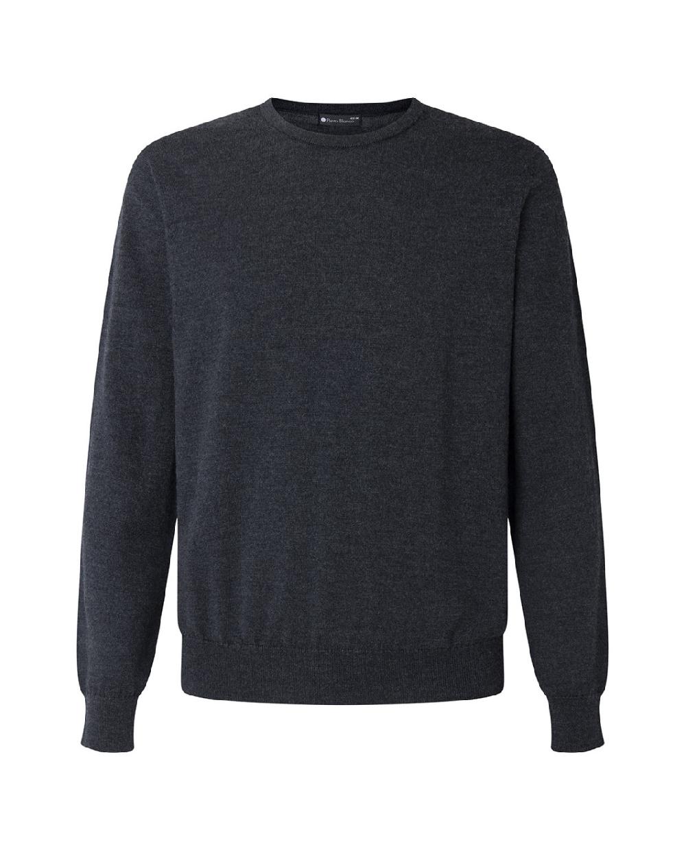 punto blanco Jersey cuello redondo lana merino