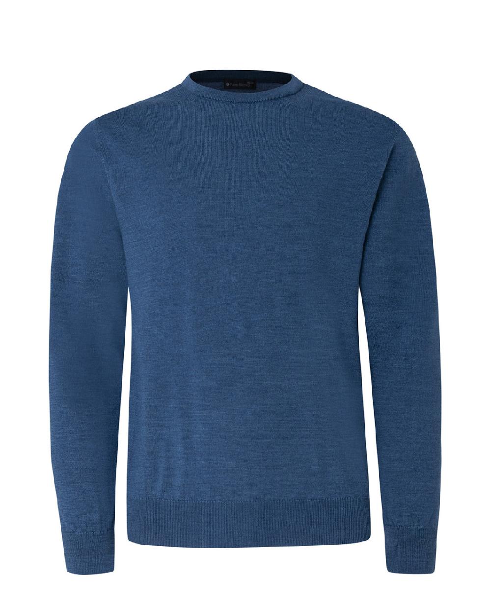 punto blanco Jersey cuello redondo lana merino