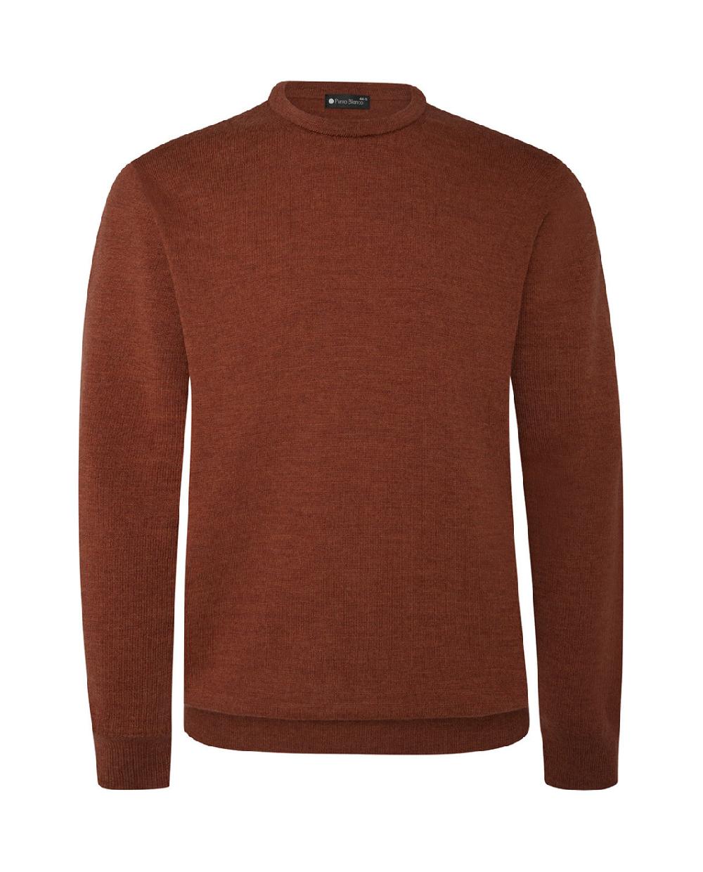 punto blanco Jersey cuello redondo lana merino