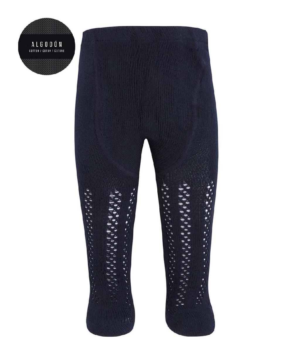 punto blanco Leotardos de algodón - calado