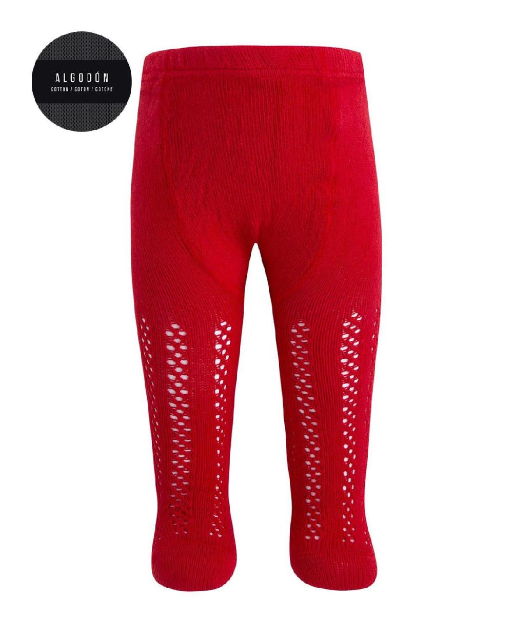 punto blanco Leotardos de algodón - calado