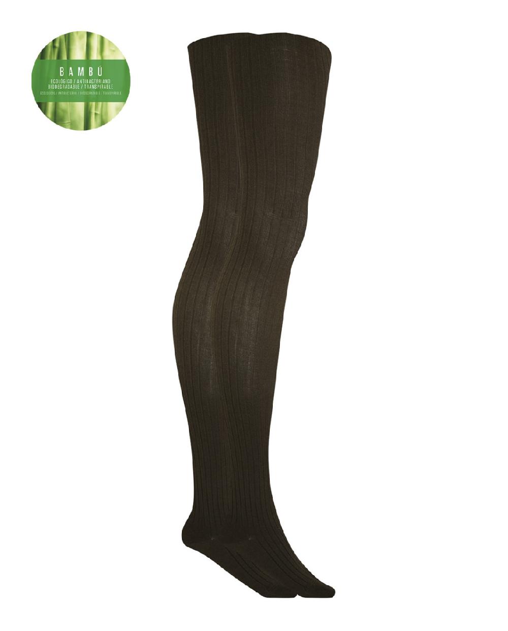 punto blanco Leotardos de Rich bambú de canalé