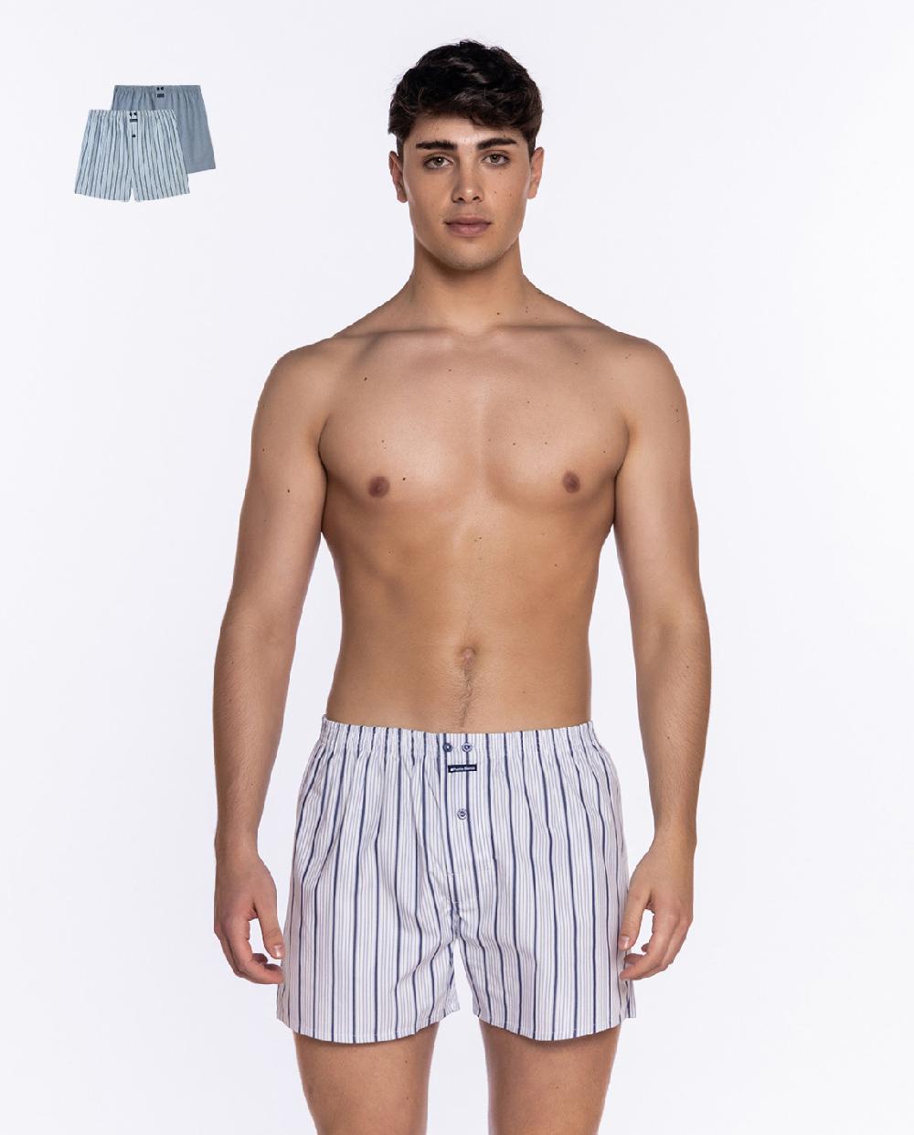 punto blanco Pack de 2 bóxers de tela Dover