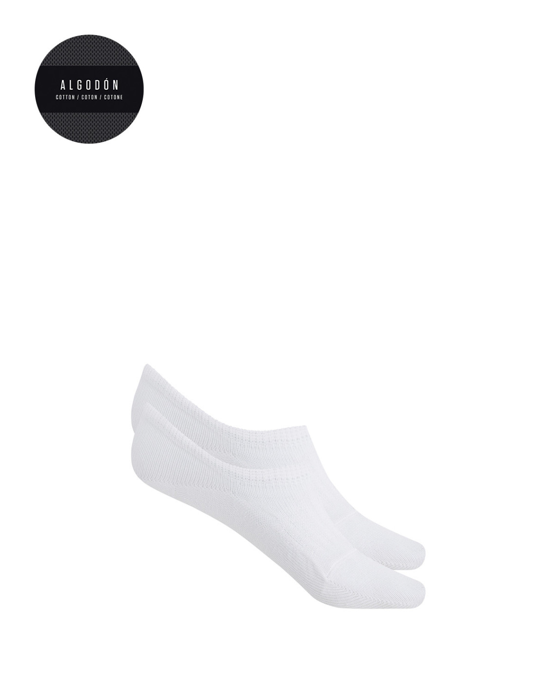 punto blanco Pack de 2 calcetines invisibles lisos