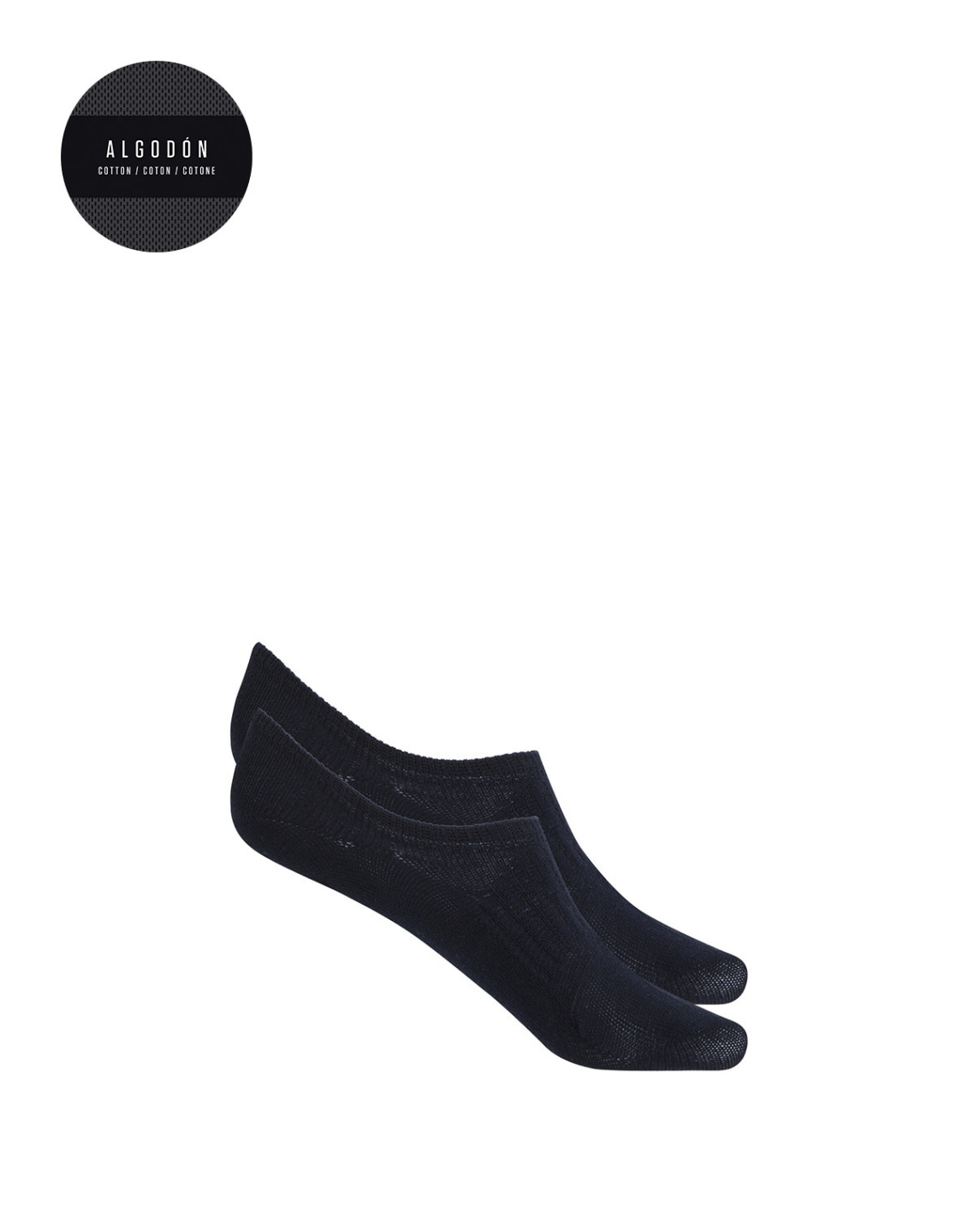 punto blanco Pack de 2 calcetines invisibles lisos