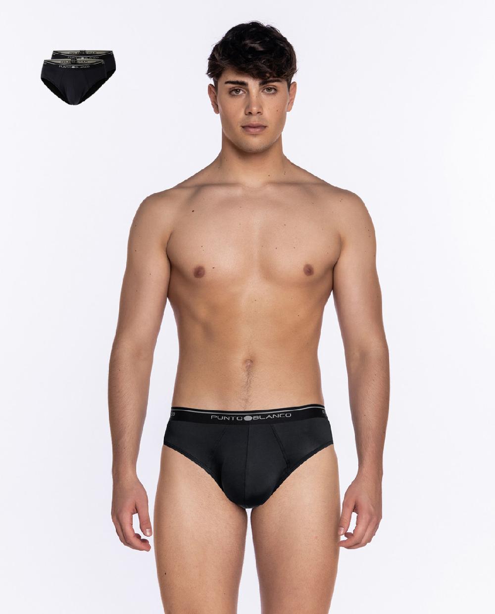 punto blanco Pack de 2 slips de microfibra Basix