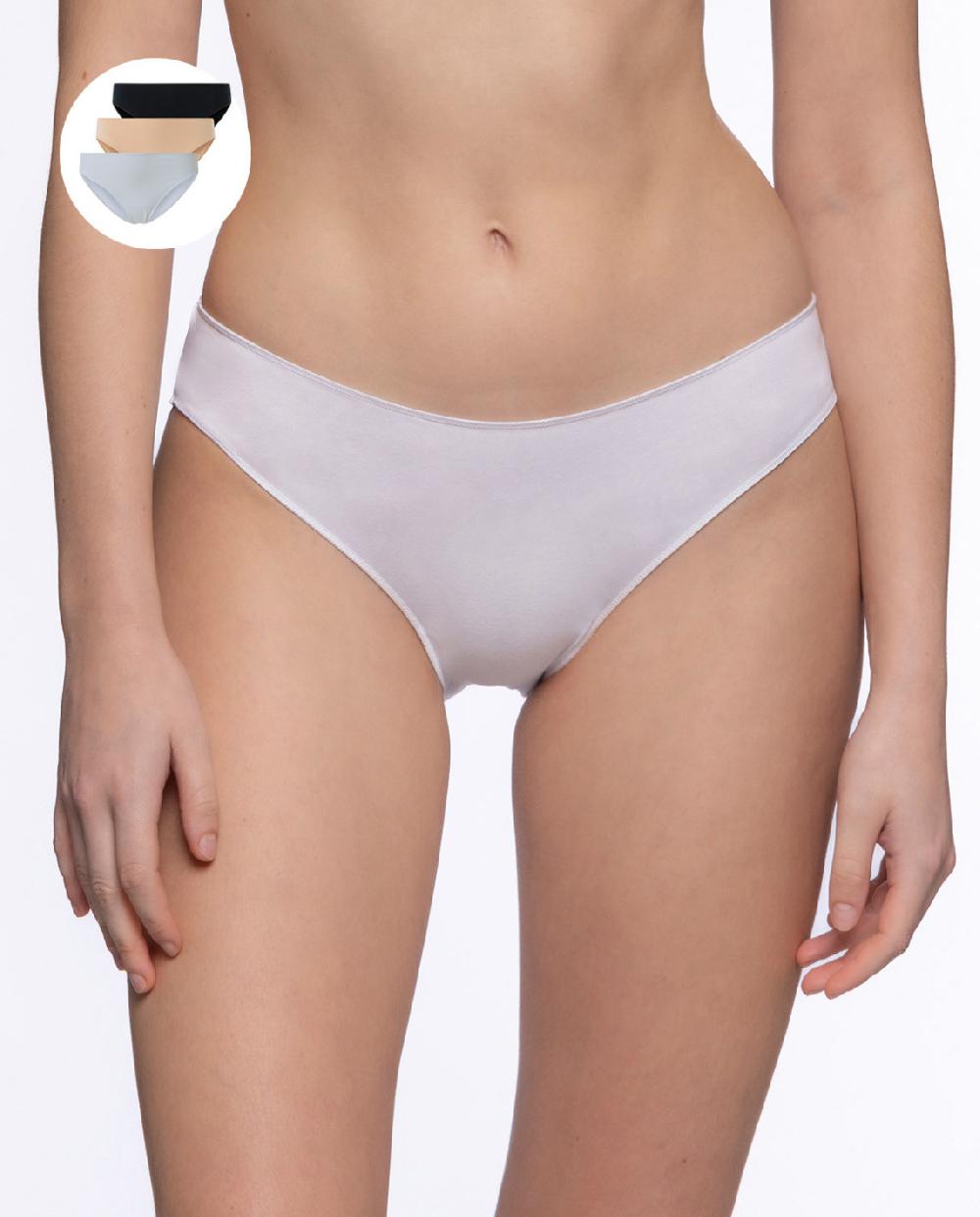 punto blanco Pack de 3 bragas algodón elástico