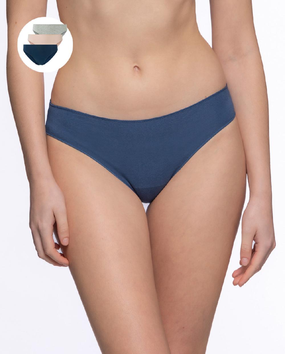 punto blanco Pack de 3 bragas algodón elástico