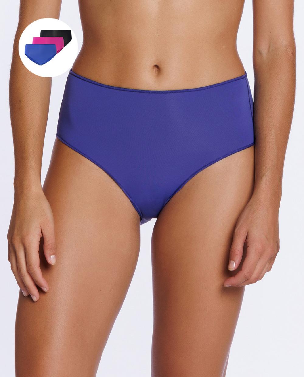 punto blanco Pack de 3 brief alto de microfibra