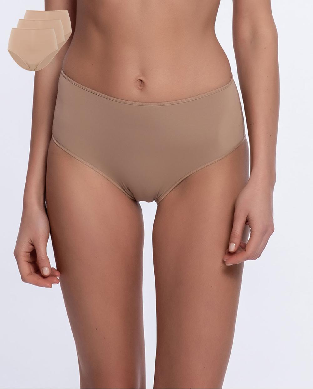 punto blanco Pack de 3 brief alto de microfibra