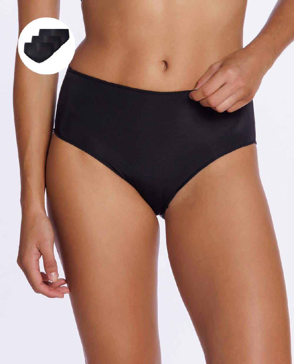 punto blanco Pack de 3 brief alto de microfibra