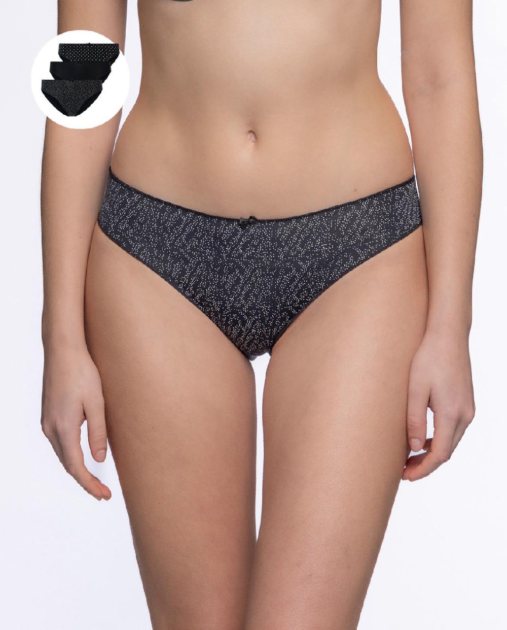 punto blanco Pack de 3 Brief de microfibra