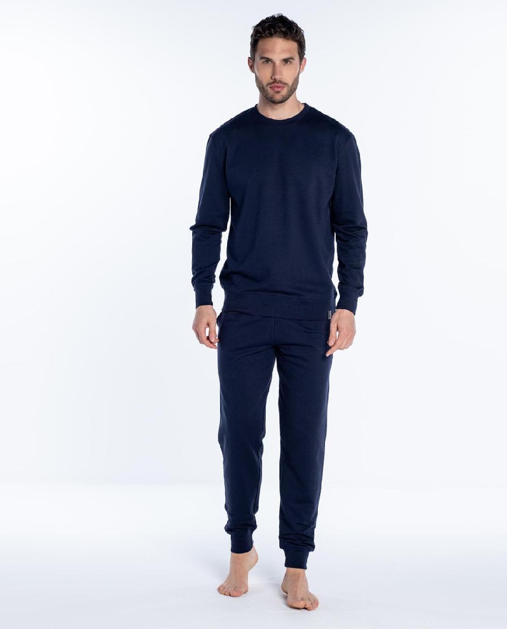 Punto Blanco Pantalón Largo De Felpa Algodón Basix