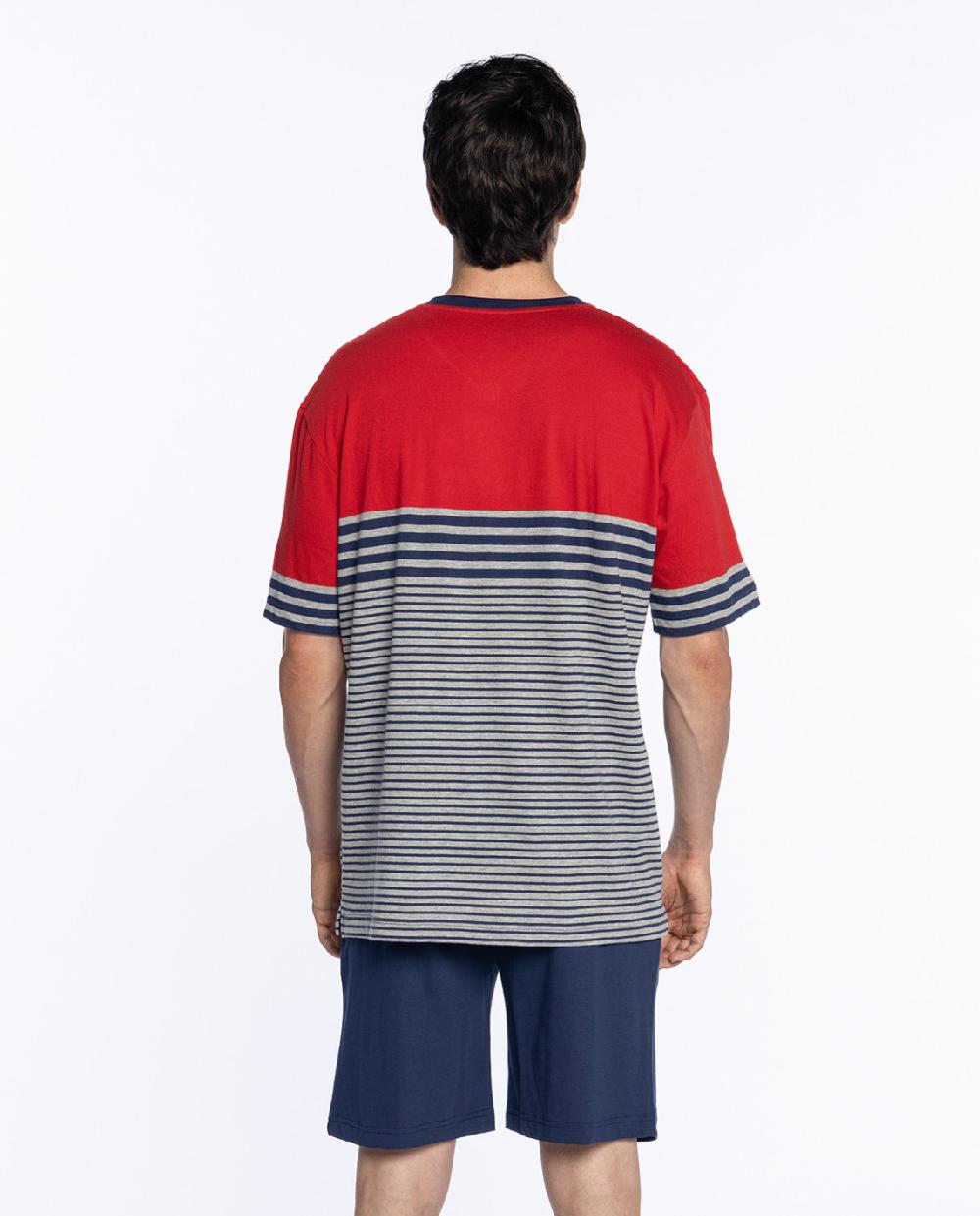 Punto Blanco Pijama Corto De Algodón Crimson