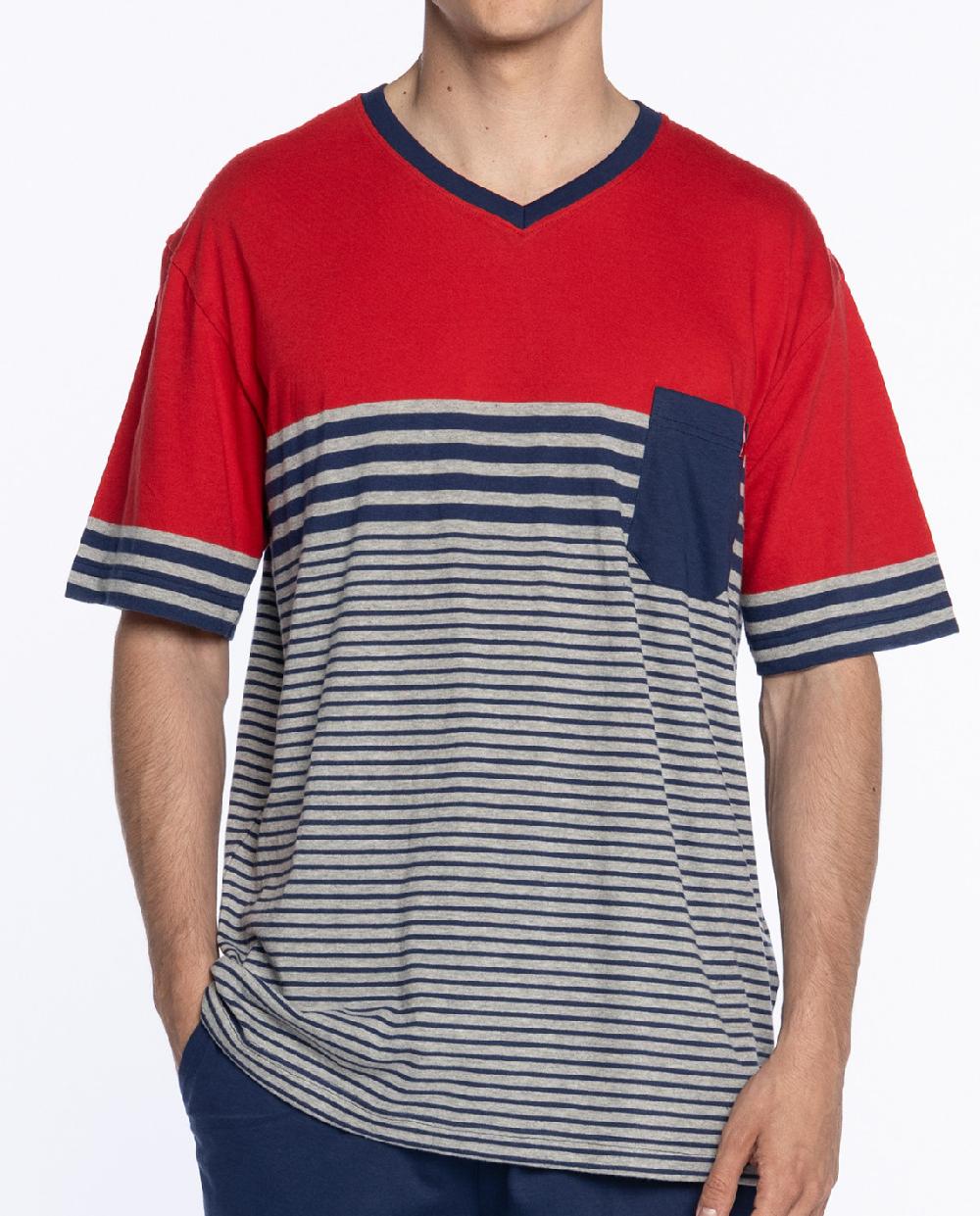 Punto Blanco Pijama Corto De Algodón Crimson