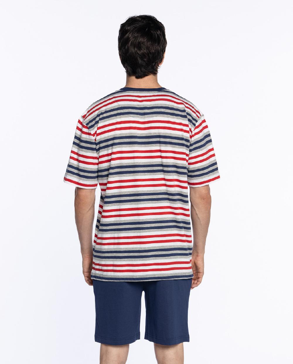 Punto Blanco Pijama Corto De Algodón Crimson