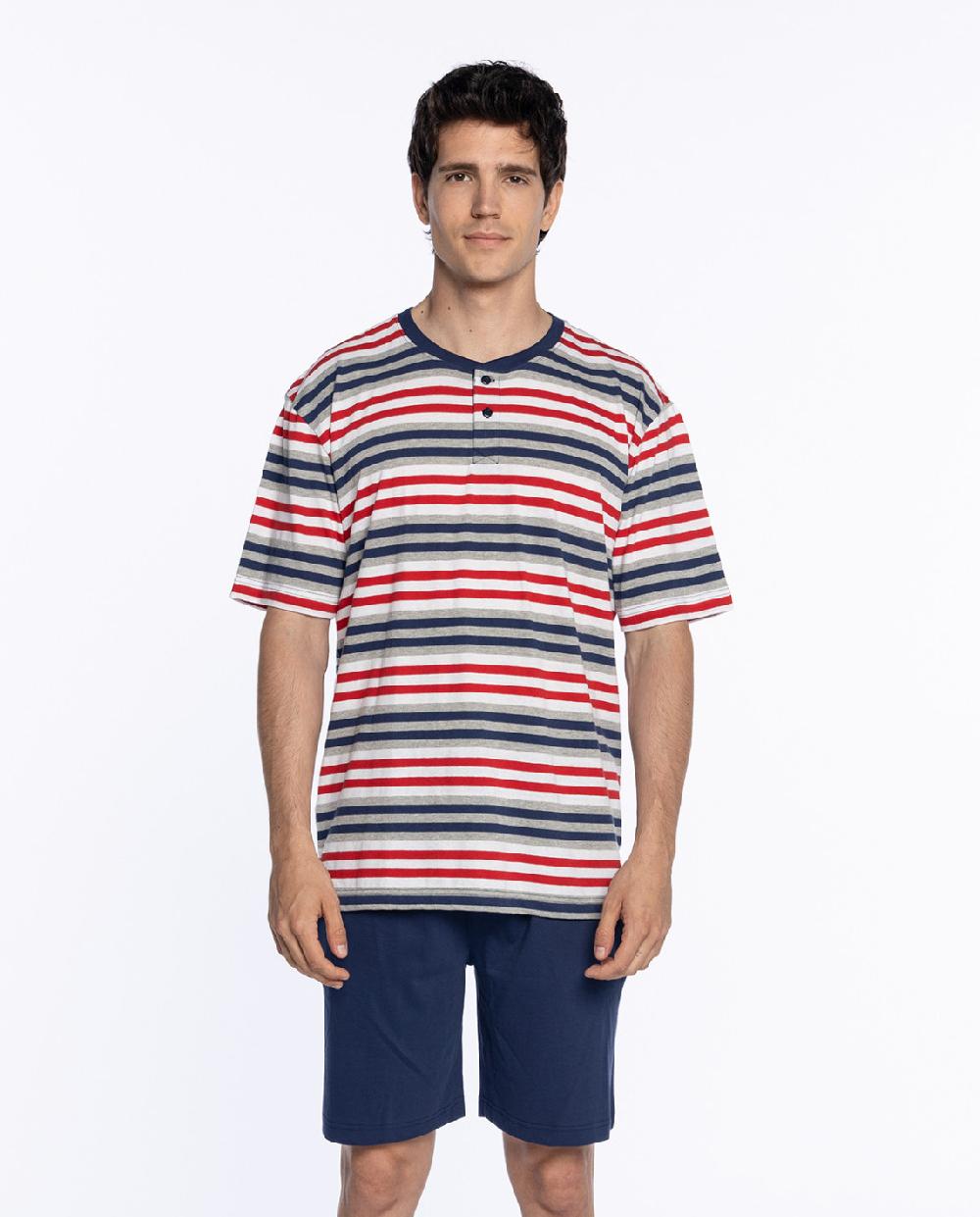 punto blanco Pijama corto de algodón Crimson