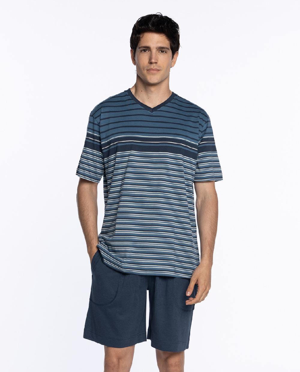 punto blanco Pijama corto de algodón Deep