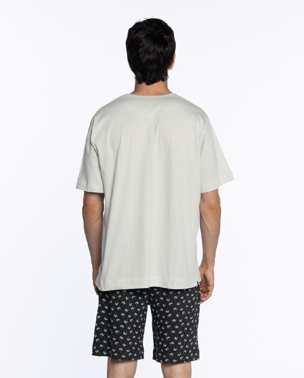 Punto Blanco Pijama Corto De Algodón Slate