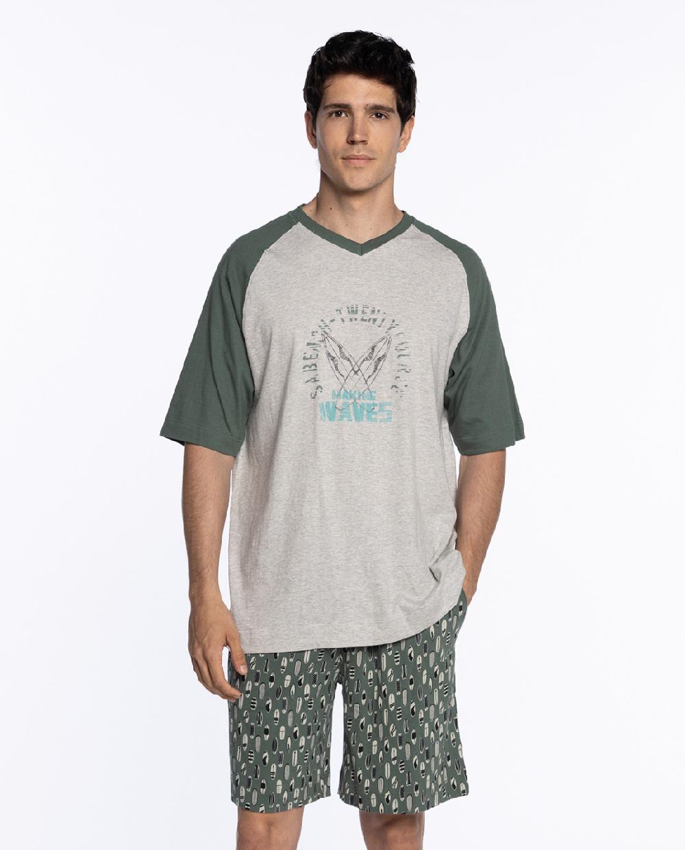 punto blanco Pijama corto de algodón Treetop