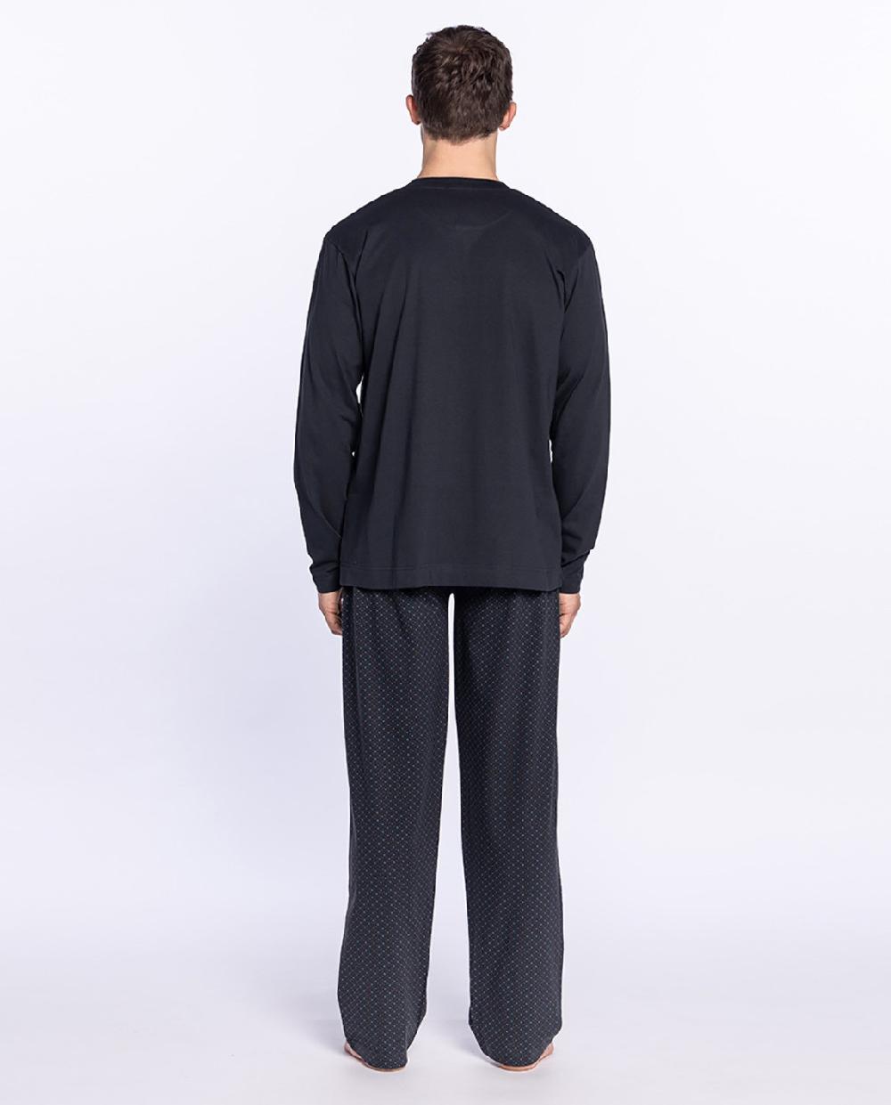 Punto Blanco Pijama Largo De Algodón Rainy