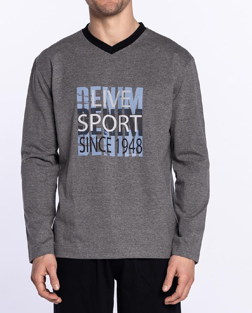 Punto Blanco Pijama Largo De Algodón Stormy