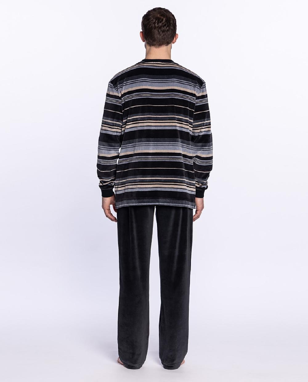 Punto Blanco Pijama Largo De Terciopelo Foggy