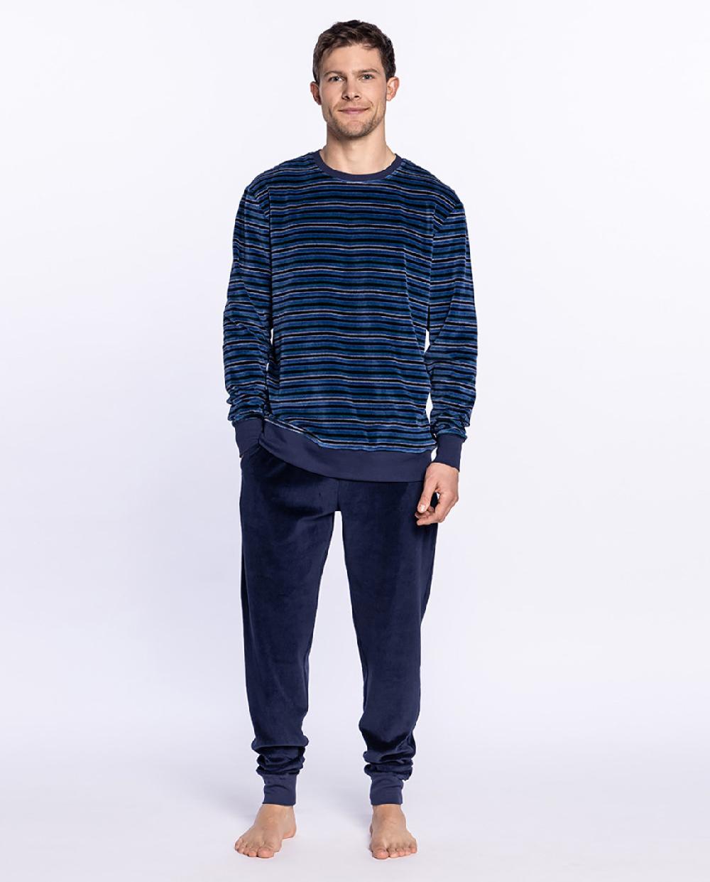 punto blanco Pijama largo de terciopelo Icy