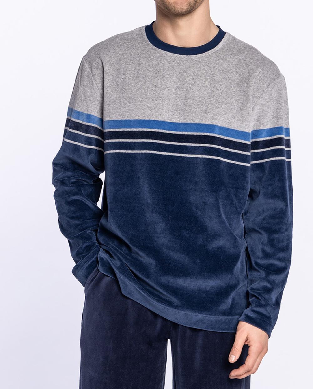 Punto Blanco Pijama Largo De Terciopelo Showery