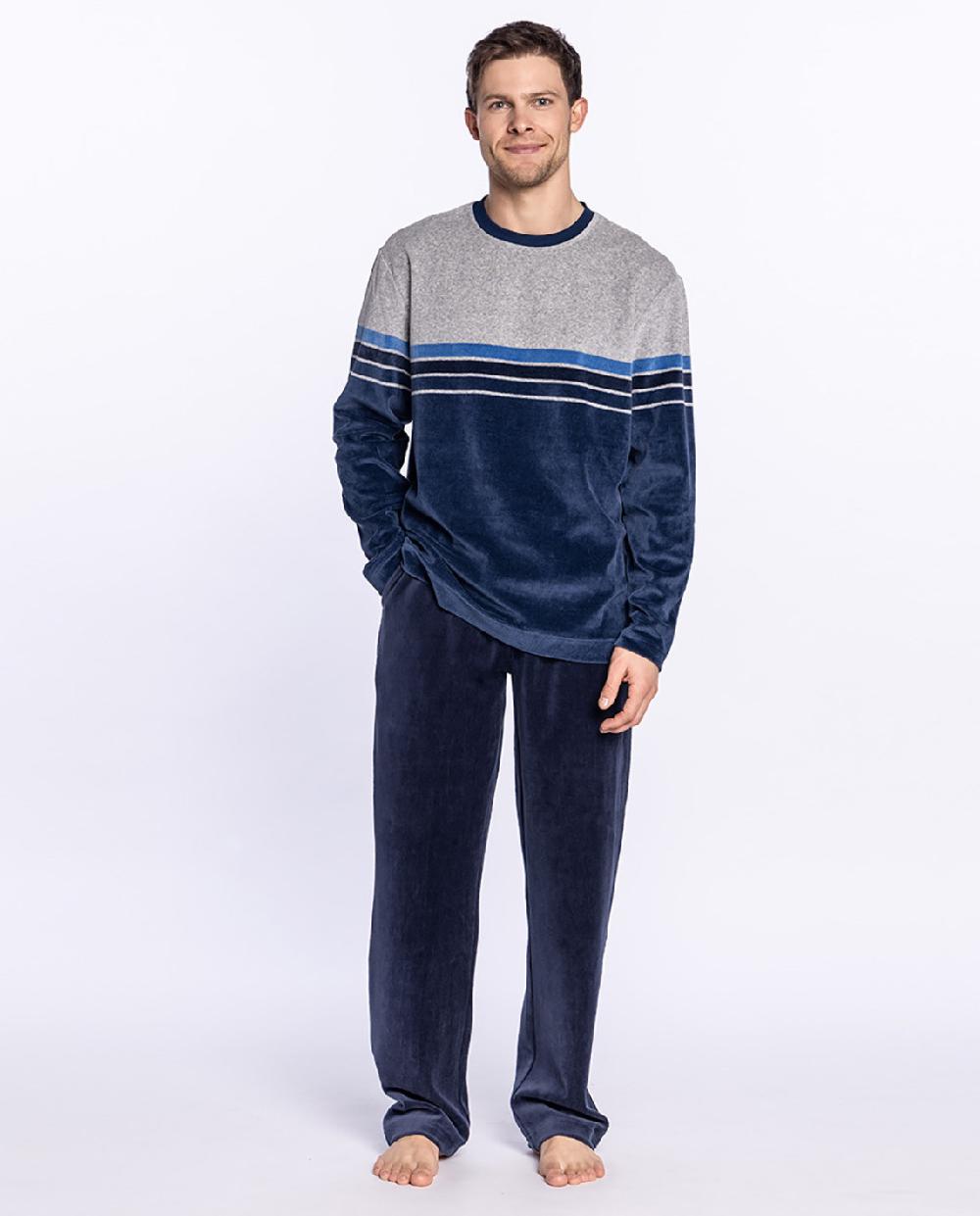 punto blanco Pijama largo de terciopelo Showery